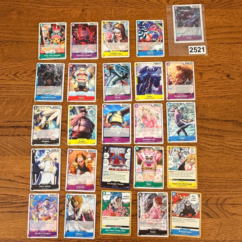 One Piece Card Game TCG Beginner Lot 25 Cards Rare Uncommon Common No Duplicates